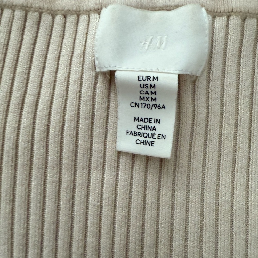 H&M Beige Ribbed Knit Top - Picture 2 of 2
